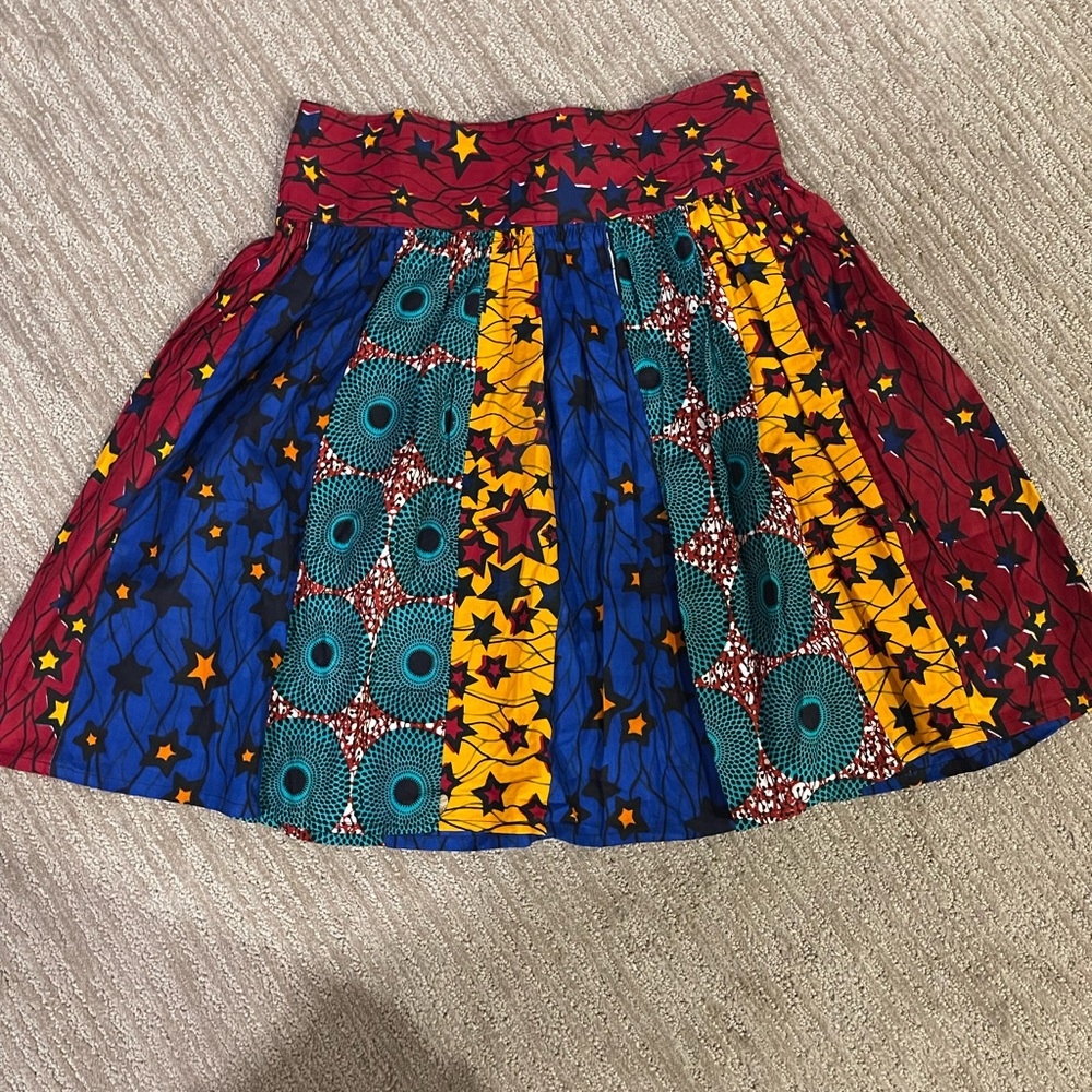 Made in Africa printed cloth skirt.